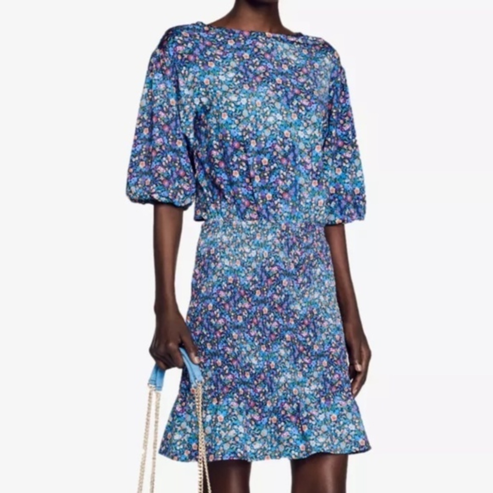 SANDRO - Spinelle Floral Print Cutout Back Dress‎